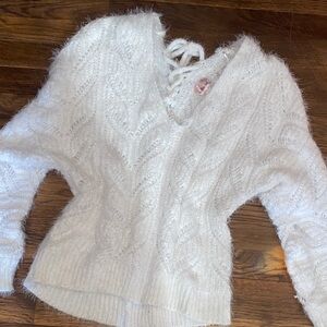 Cozy Willow and root eyelash sweater